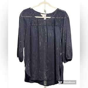 Lauren Conrad blue sheer blouse L